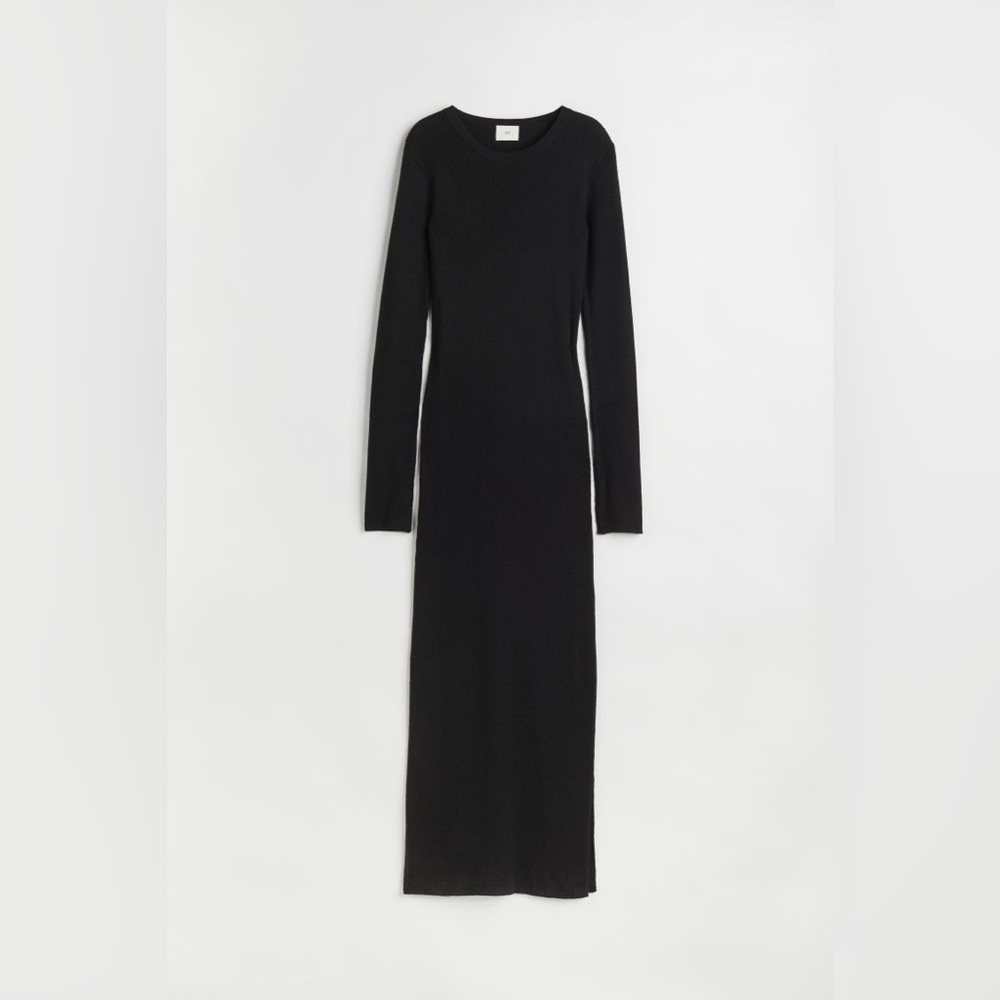 H&M Rib-knit Dress (Size XXL / Black)